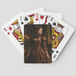 Baralho Elegante Senhora Vitoriana Steampunk em Marrom