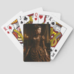 Baralho Elegante Senhora Vitoriana Steampunk em Marrom