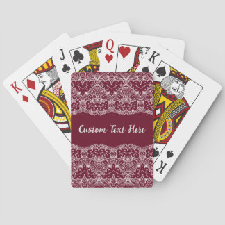 Baralho Elegante Vintage Lace Burgundy Cream Personalizado