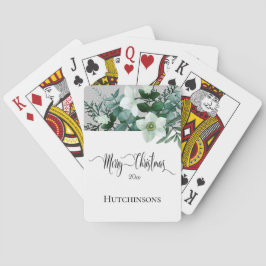 Baralho Elegante White Winter Floral Feliz Natal