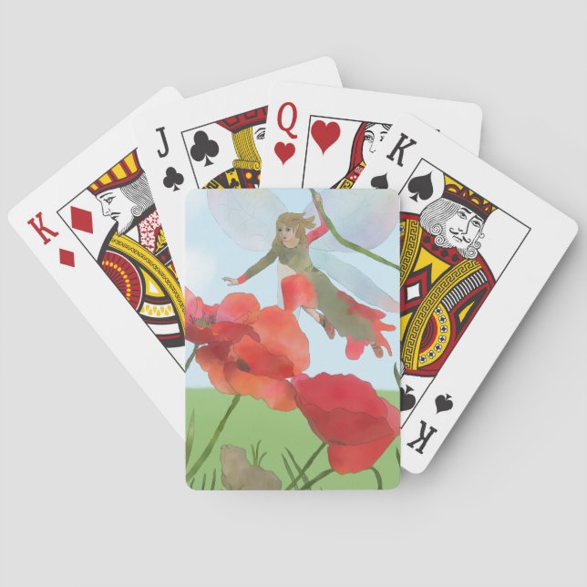 Baralho Elfe mit Mohn  spielkarten (Verso)