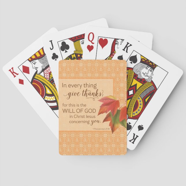 Baralho Em Cada Coisa Dá Obrigados - 1 Coisa. 5:18 (Verso)