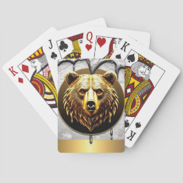 Baralho Emblema de Urso Dourado em Metal Luxuoso 🐻