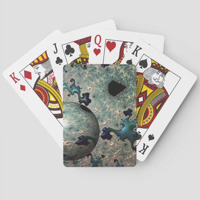 Baralho Emerald e Dourado Mandelbrot com Esfera (Verso)