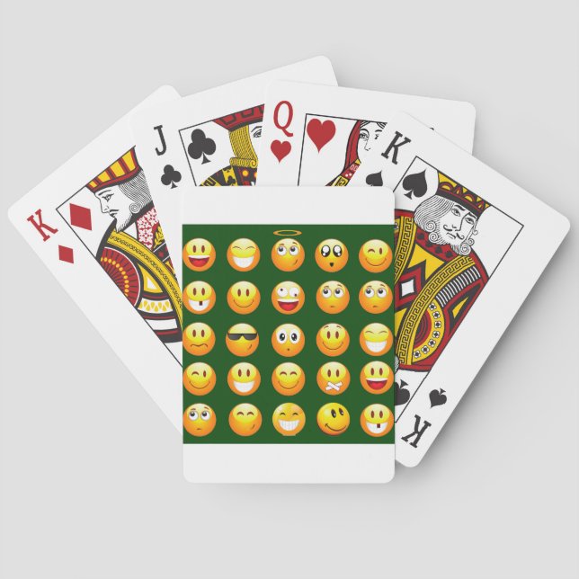 Baralho emoji verde-escuro (Verso)