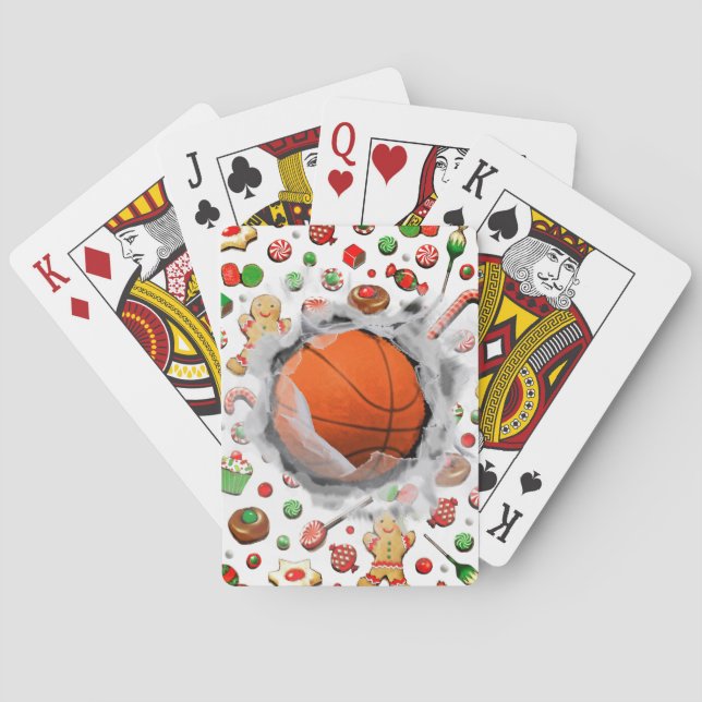 Baralho Enchimentos de meia de Natal de basquete (Verso)