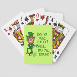 Baralho Engraçado Bebado Sortudo Leprechaun