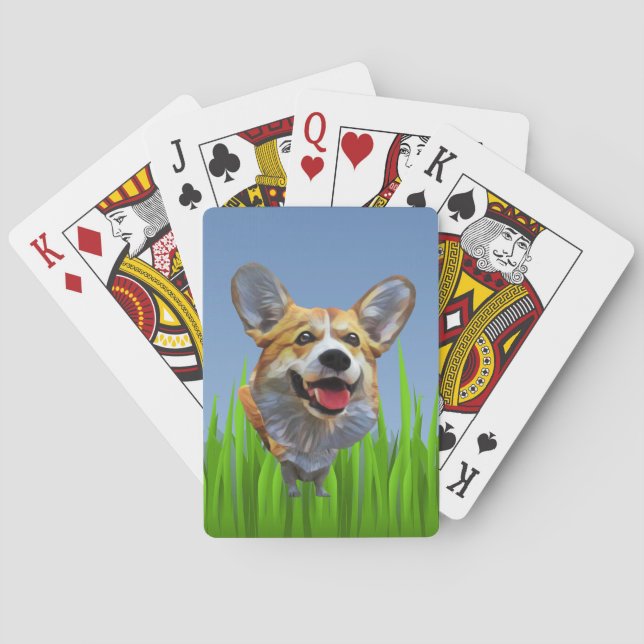 Baralho Engraçado Cartoon Welsh Corgi Deck de Cartões (Verso)