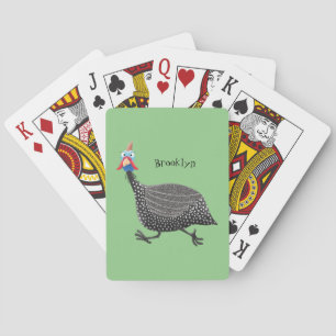 Baralho Engraçado desenho animado de aves Guineafowl