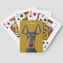 Engraçado Doberman Negro Tan Mostard Amarelo