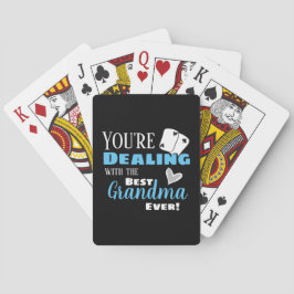 Baralho Engraçado lidar com a melhor vovó azul claro