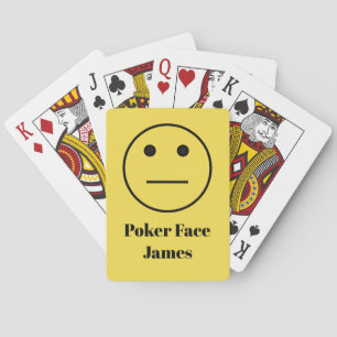 Baralho Engraçado Poker Face Emoji em Amarelo Adicione seu