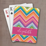 Baralho Enorme Padrão de Chevron Colorido com Nome<br><div class="desc">Um design de zag arrojado e gráfico em cores doces e alegres. Este design colorido pode ser encontrado em muitos estilos de caso populares. Se precisar fazer ajustes na arte,  clique no botão personalizar e faça alterações.</div>