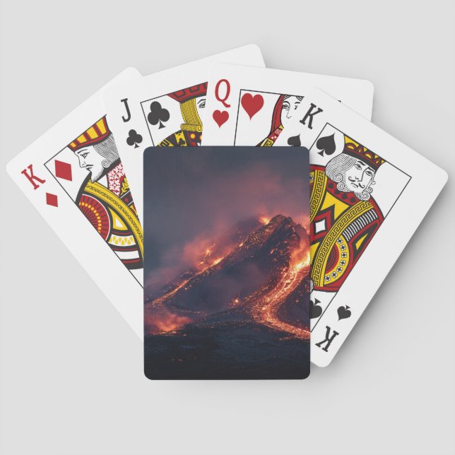 Baralho Erupting Volcano Lava Flow Playing Cards (Verso)