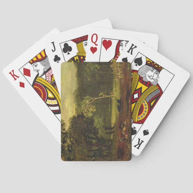 Baralho Esboço da natureza no parque de Sion, 1819 (óleo (Verso)