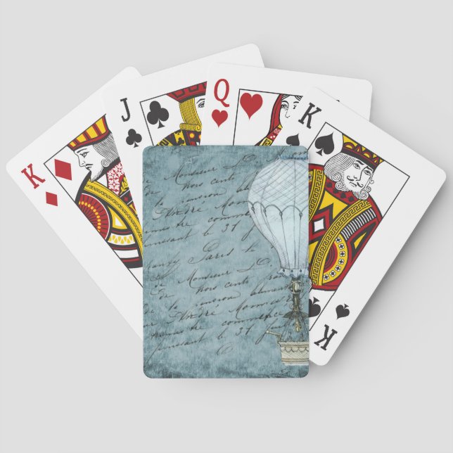 Baralho Escrita Manusca Azul Balão de Ar Quente (Verso)
