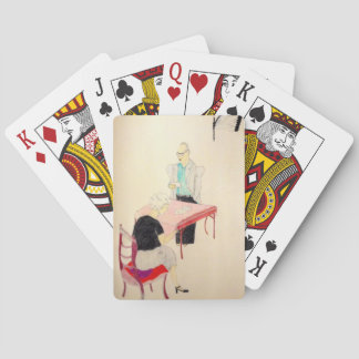 Baralho Escritor do russo e seus cartões de jogo da esposa