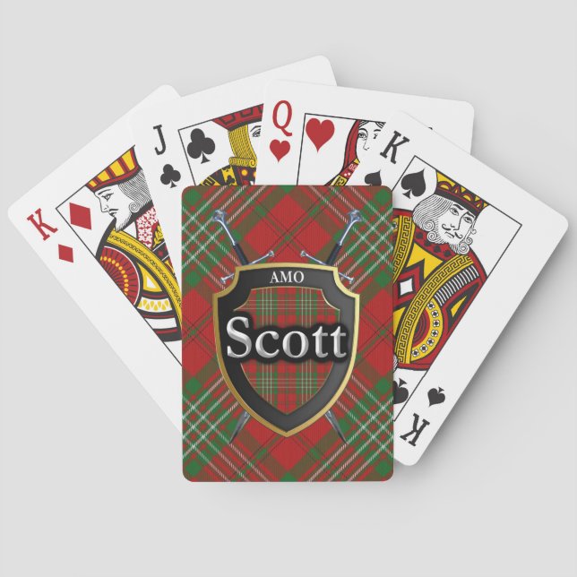 Baralho Escudo Escocês e Marca de Espadas Clan Scott (Verso)