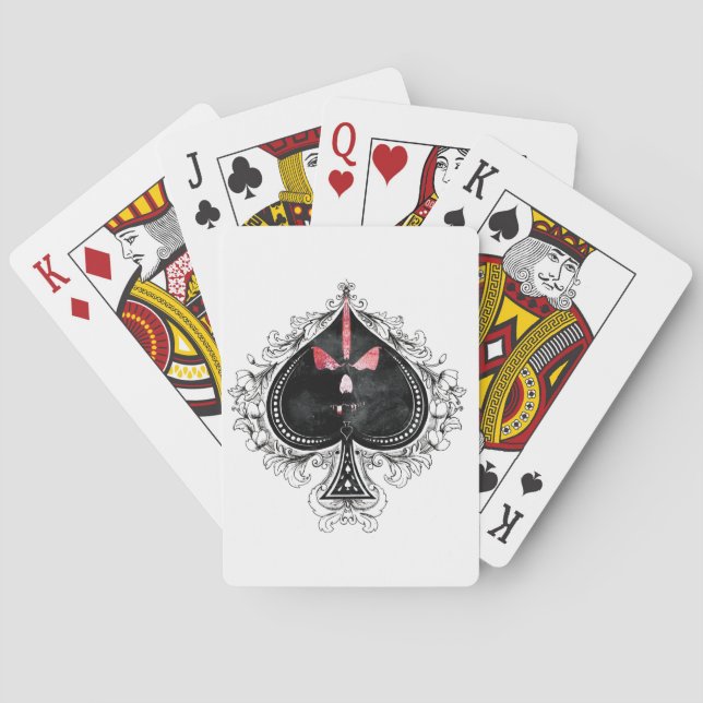 Baralho espada com cartas de jogar cara com crânio (Verso)