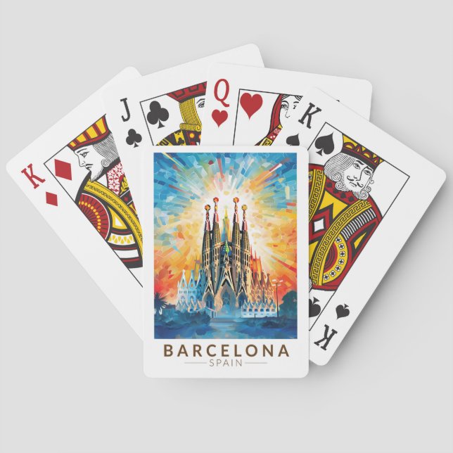Baralho Espanha de Barcelona La Sagrada Familia Viagem Art (Verso)