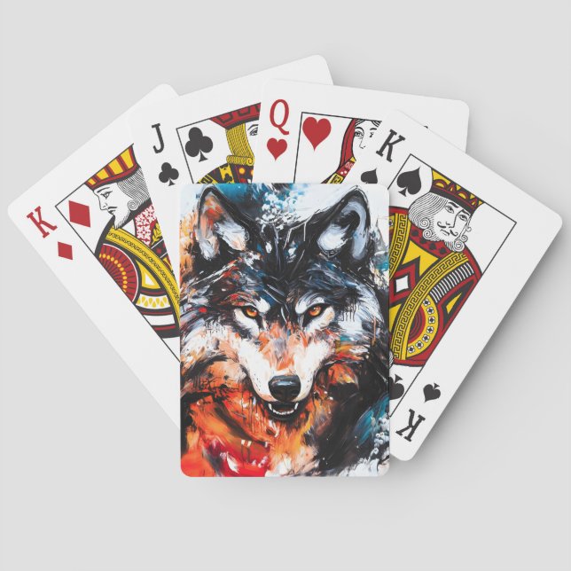 Baralho Espírito Selvagem Abstrato Lobo (Verso)