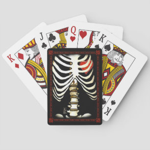 Baralho Esqueleto com moldura e Cabeça Preta