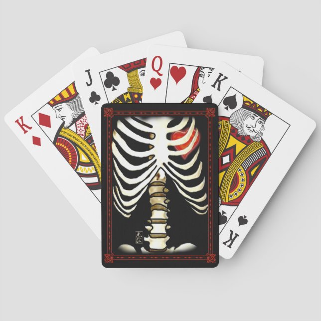 Baralho Esqueleto com moldura e Cabeça Preta (Verso)