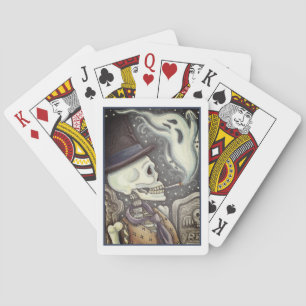 BARALHO ESQUELETO FUMADOR COM FANTASMAS NO CEMITÉRIO SPOOK