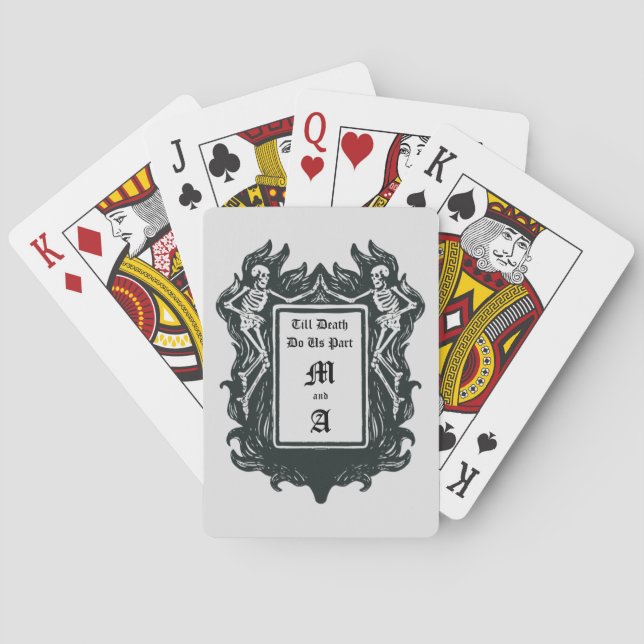 Baralho Esqueleto Gótico Amar Até Morte Nos Faz Parte (Verso)
