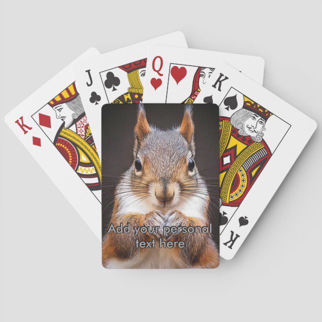 Baralho Esquilo olhando suas cartas de jogo (Verso)