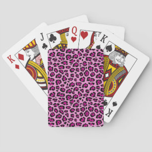 Baralho Estampa de leopardo rosa e preto