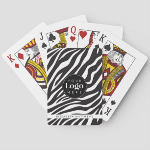 Baralho Estampa de Zebra Chic Personalizada Logotipo da Em