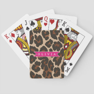 Baralho Estampa Personalizada de Leopardo Rosa Chic Estamp