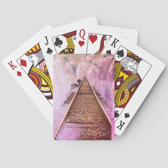 Baralho Estão em uma estrada com cartões de jogar clássico (Verso)