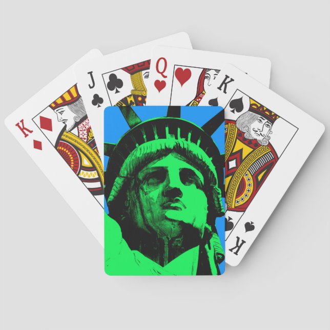 Baralho Estátua da liberdade do pop art (Verso)