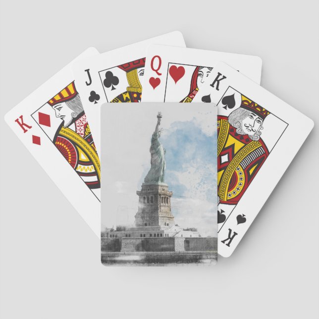 Baralho Estátua NYC dos Cartões Poker da Liberdade - Terra (Verso)
