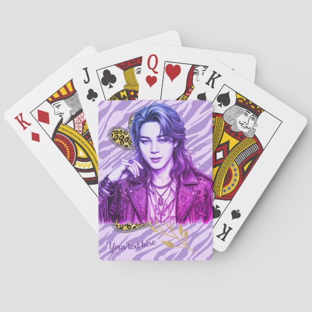 Baralho estilo de ícone editável do k pop (Verso)