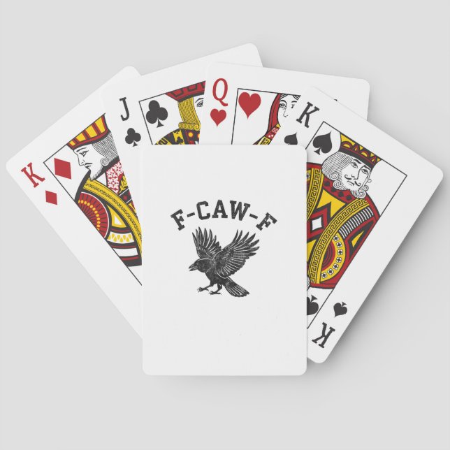 Baralho Estilo Estético de Corvo F-Caw-F Engraçado (Verso)