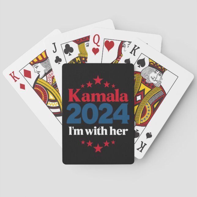 Baralho Estou com seu voto em Kamala pelo presidente Kamal (Verso)