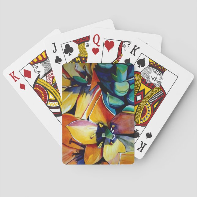 Baralho Estrela Amarela de Bethlehem flor aquarela (Verso)