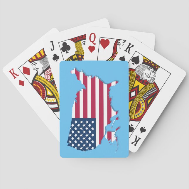 Baralho Estrelas Americanas e Bandeiras Vermelho Azul (Verso)