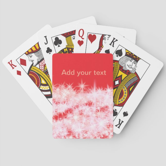 Baralho Estrelas brilhantes cor-de-rosa vermelho simples a (Verso)