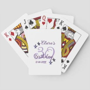 Baralho Estrelas brilhantes roxas retro moderno aniversári