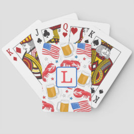 Baralho Estrelas de Lagosta de Bandeira Patriótica America