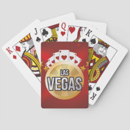 Baralho Estrelas Douradas Modernas de Las Vegas Vermelhas