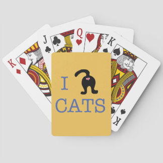Baralho Eu Amo Gatos Jogando Cartões Bumbum Humor Bonito