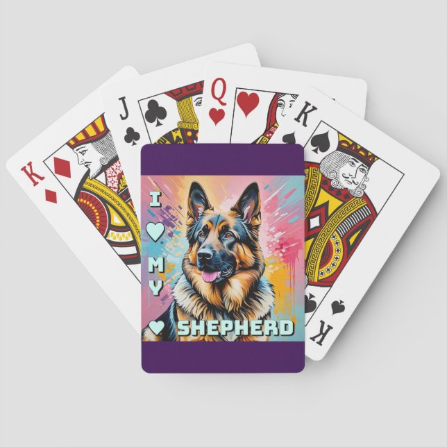 Baralho Eu amo meu German shepherd (Verso)