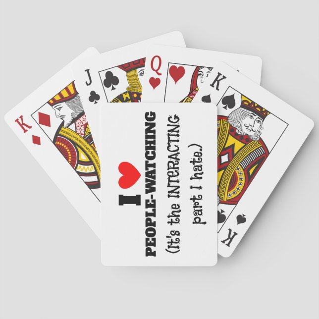 Baralho Eu (coração) Pessoas assistindo, interagindo parte (Verso)