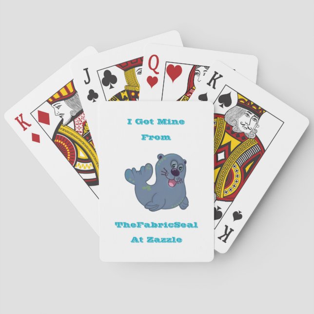 Baralho Eu Peguei O Meu Do Selo De Tecido No Zazzle (Verso)