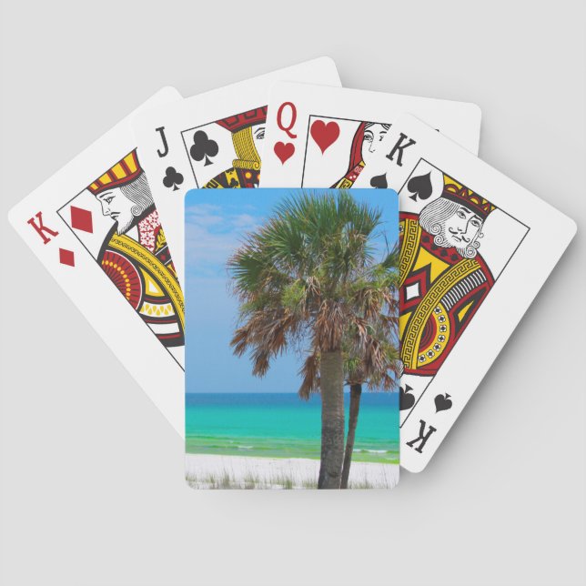 Baralho EUA, Flórida. Palmeiras Na Costa Esmeralda (Verso)